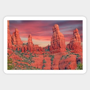 Madonna & Child with Two Nuns Red Rocks in Sedona Sticker